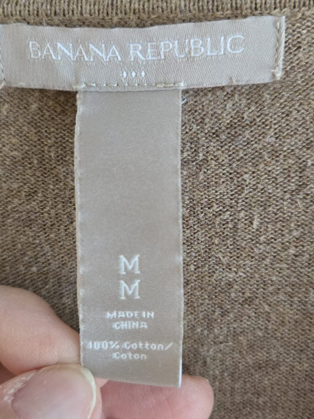 100% Cotton Banana Republic Taupe Cardigan Size M PTP20 - Picture 3 of 11